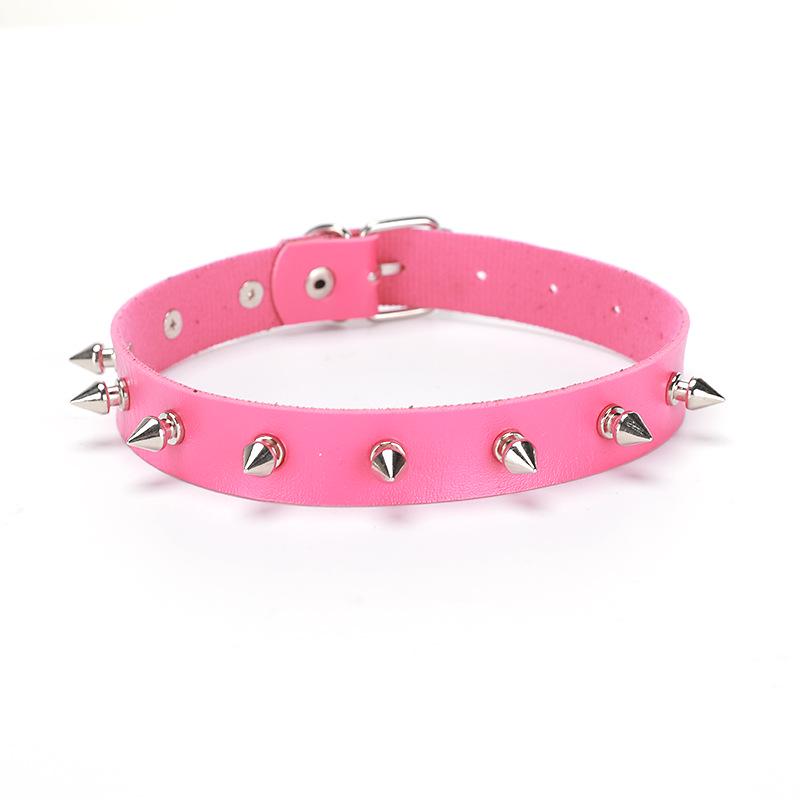 Punk Spiked Rivet Leather Choker - Harajuku Cosplay Gothic Rock Necklace