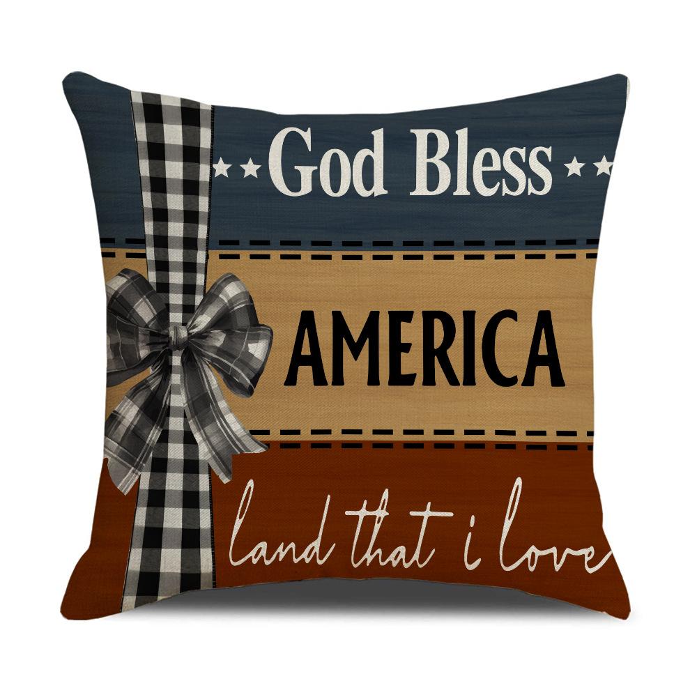 

Новая американская винтажная льняная наволочка на подушку ко Дню независимости, праздничное украшение для вечеринки, наволочка на подушку для гостиной, диванная наволочка 45 * 45Cm (excluding pillow core)