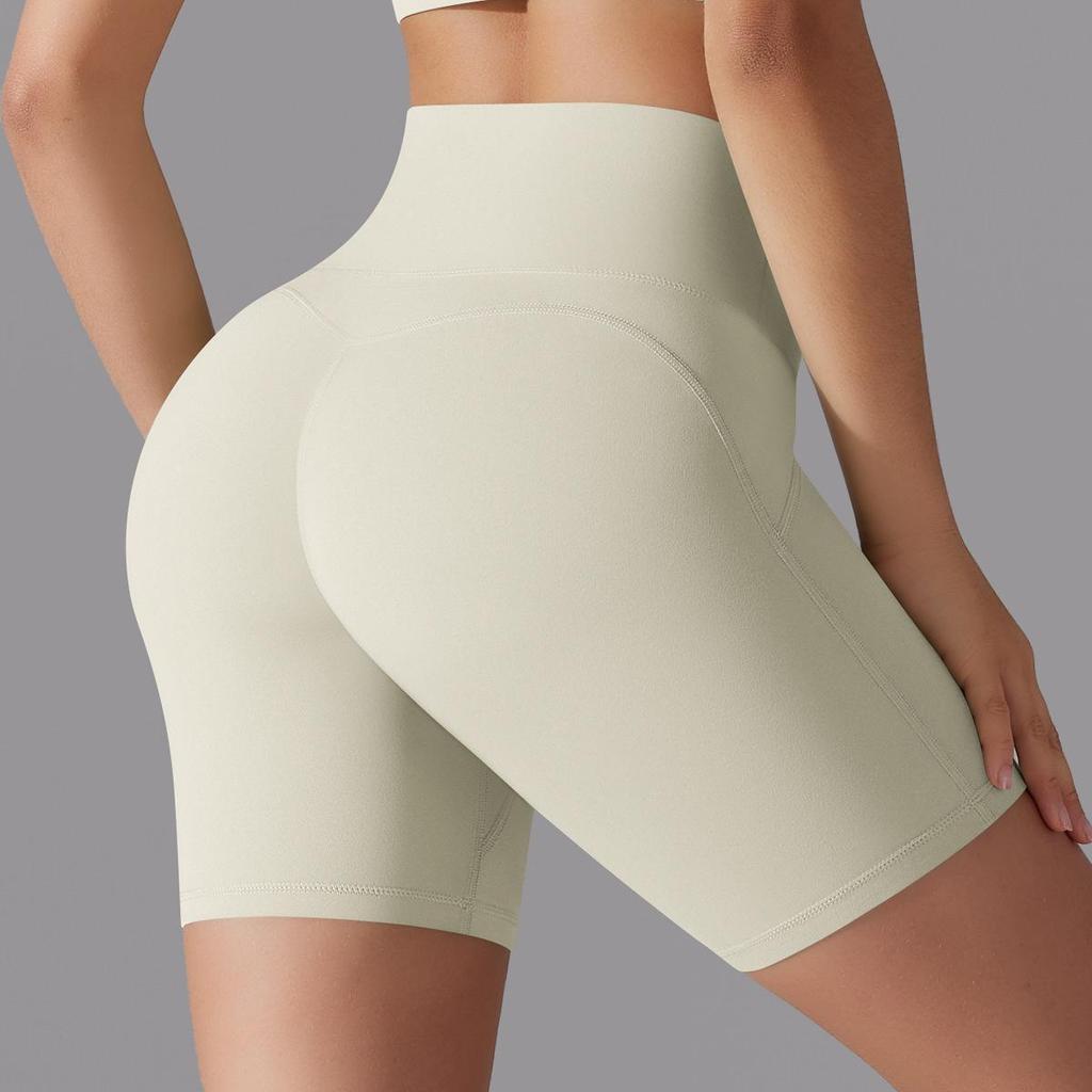 New Nude Tight Fitting Sports Shorts, No Need To Wear Underwear, High Waist And Hip Lifting Yoga Shorts, Running And Fitness Shorts For Women