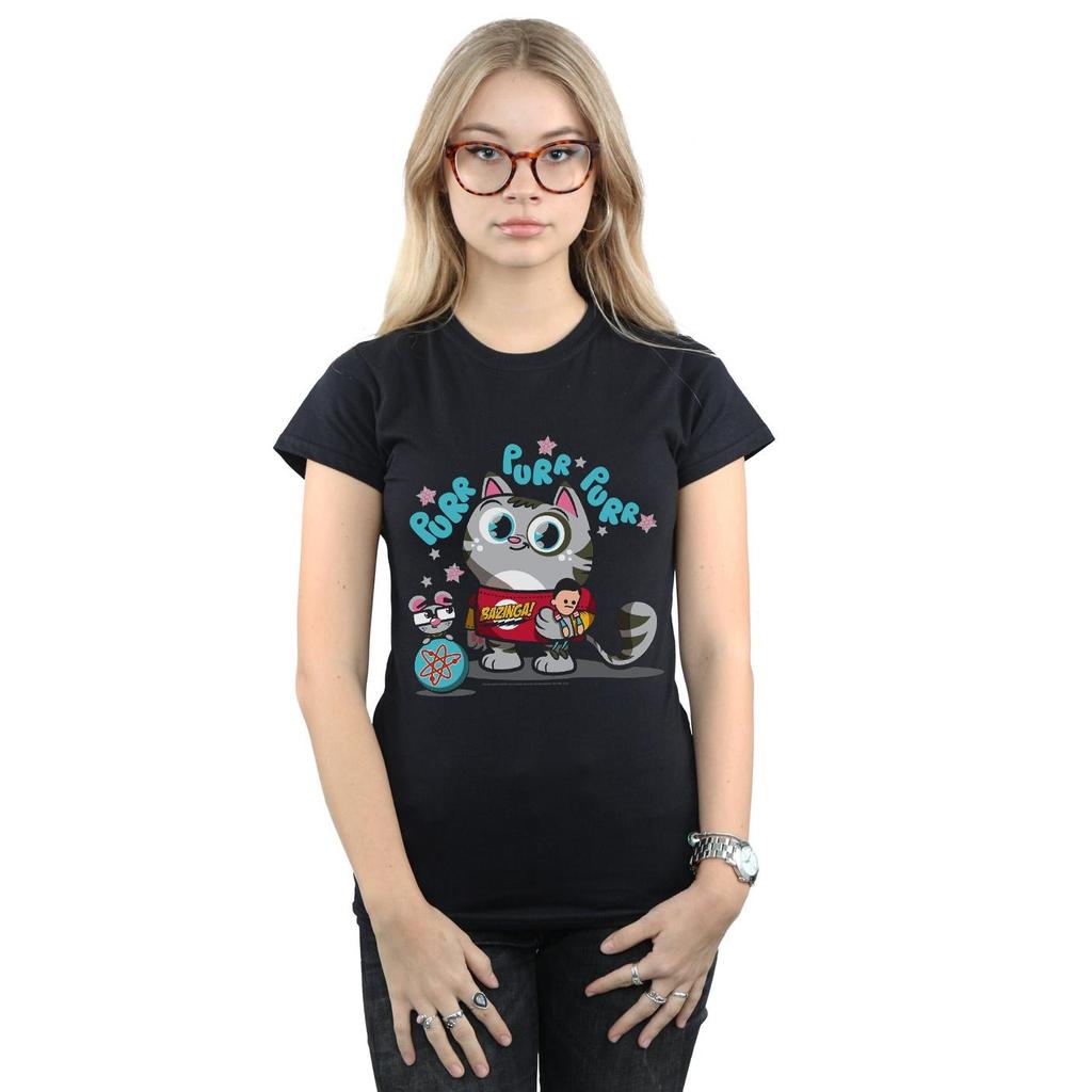 The Big Bang Theory Womens/Ladies Bazinga Kitty Cotton T-Shirt