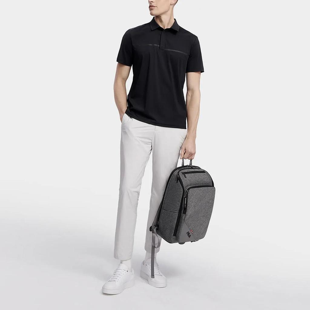 FILA Polo Shirts Men's Jet Black Polo Collar Moderate Straight Fit (Unisex) Polo Shirts F11M327116ABK
