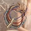Pulsera bohemia de perlas naturales con cuentas - Pulsera delicada tejida a mano ajustable con cuentas para mujer