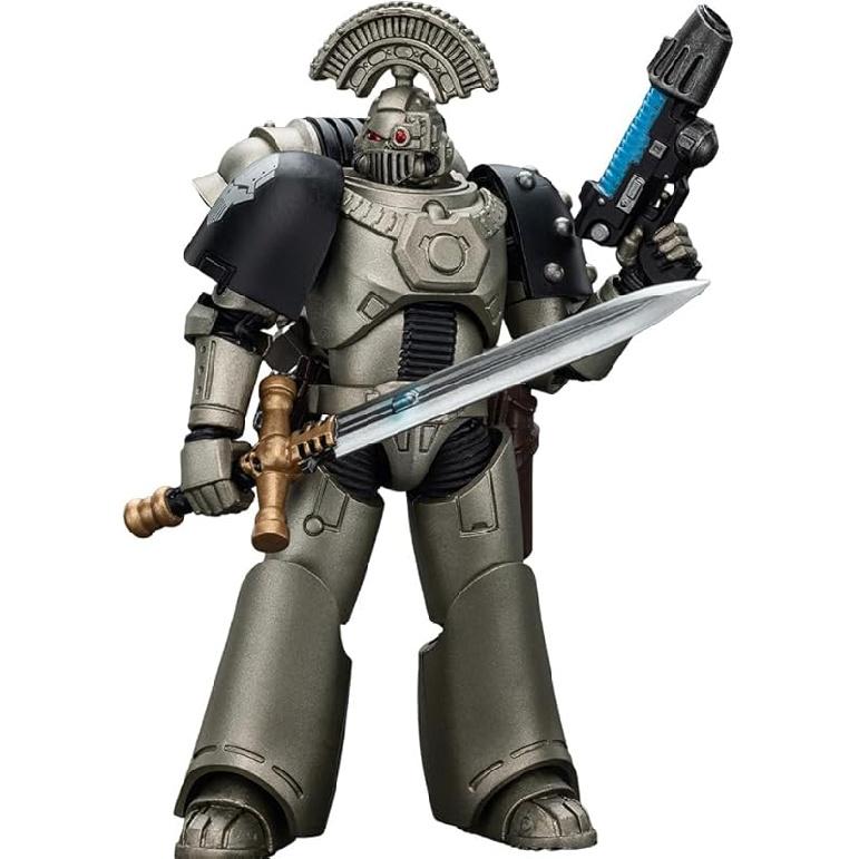 JOYTOY Warhammer 40,000 Ересь Хоруса 1/18 Фигурка Действия - Отряд Командования Железных Воинов Избранные со Штандартом Легиона Коллекционная Модель Подарок на День Рождения Jt01758