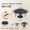 Portable Korean-Style Charcoal BBQ Grill with Baking Pan and Grill Net for Home and Outdoor Use