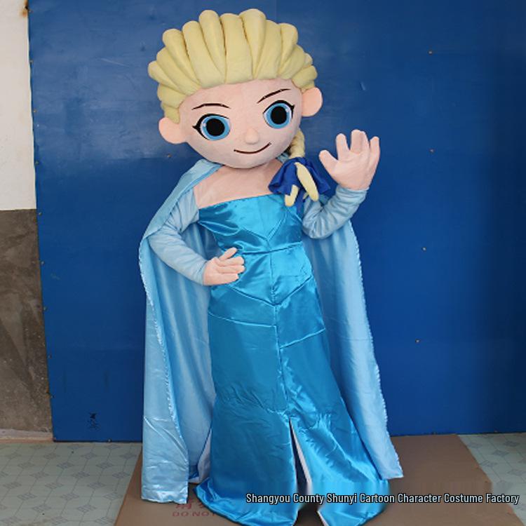 

Princess Elsa Frozen Anime Mascot Costume with Olaf Doll Headgear One size