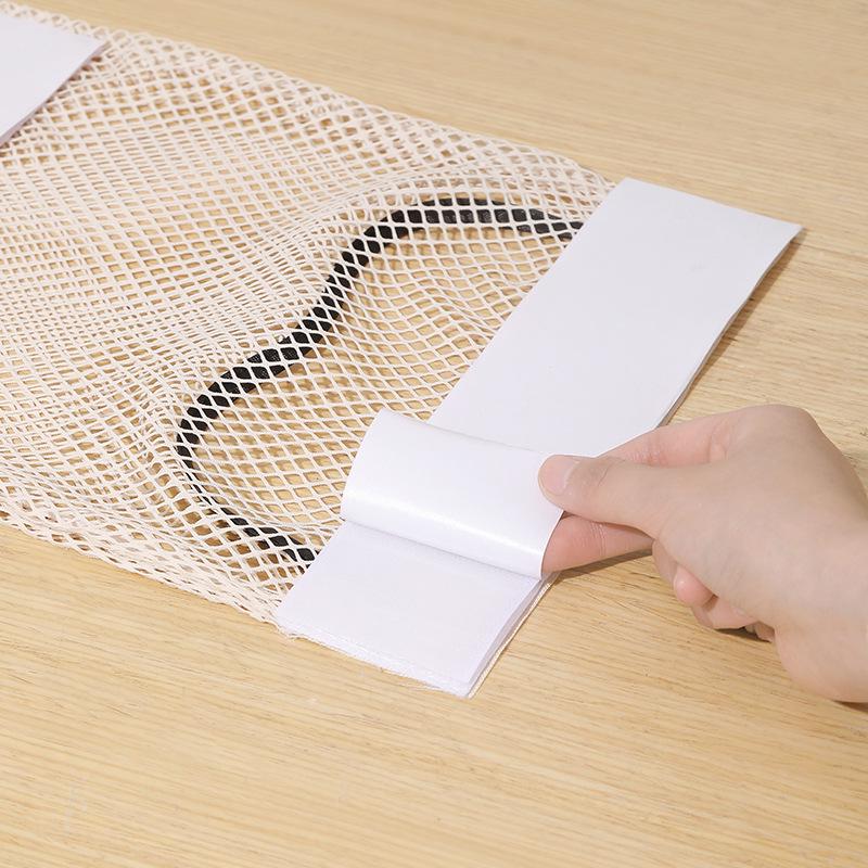 Wall-Mounted Large-Capacity Kitchen Garbage Bag Storage with Velcro Net