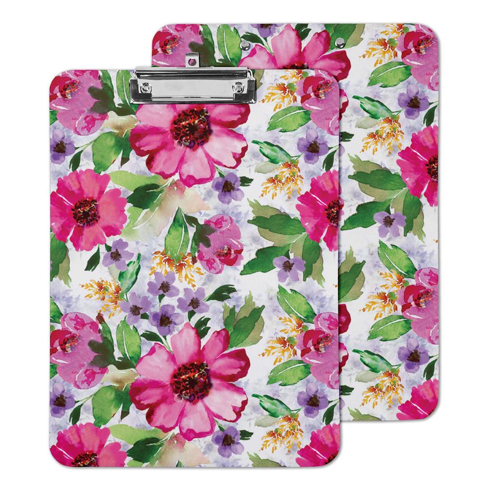 Inkdotpot Decorative Clipboard Letter Size with Low Profile Clip,Retractable Key Hole for Hanging Paperboard for Office School w/Free Marker & Eraser