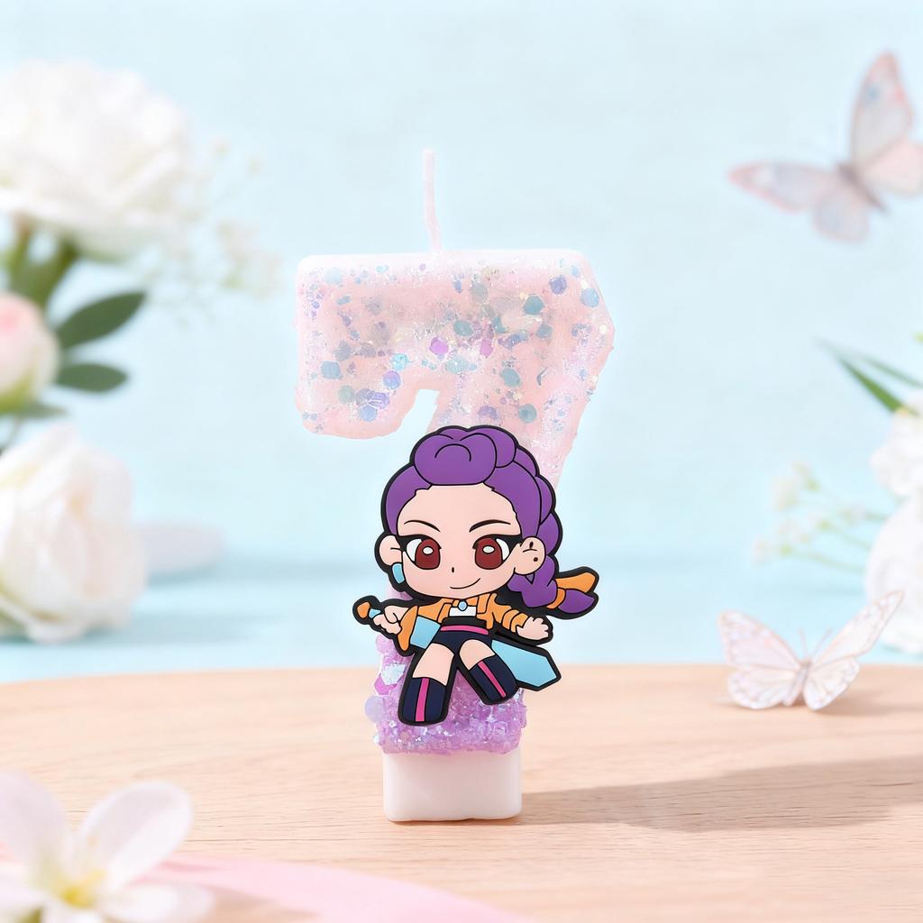 New popular cartoon anime themed candles, children's birthday parties, exquisite cake decorations, party supplies and gifts