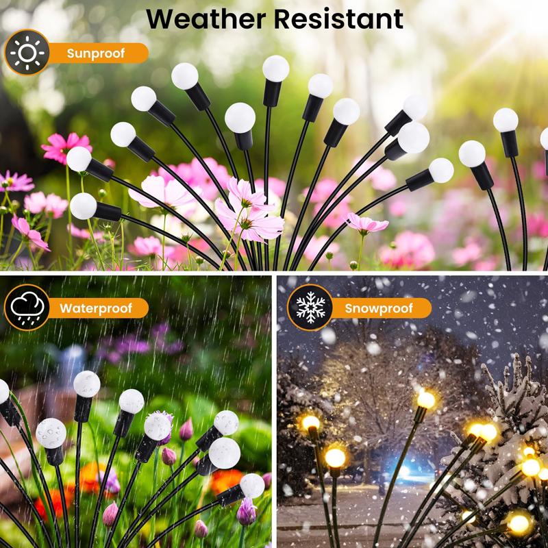 LED Solar Firefly Light Outdoor Garden Decoration Commercial Lighting Landscape Lawn Sway Light Pathway Decoration