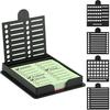 Sticky Note Holder with 5 Different Stencil, 3x3 Sticky Note Stencil Dispenser for Desk, Reble Memo Pad Organizer with Five Line Box Drawing Template