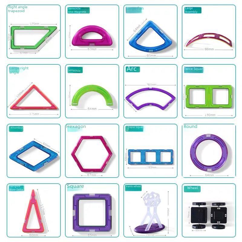 Magnetic Building Blocks and Parts for Kids - Educational Toy Refills
