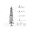 HOMCOM Sapin de Noël artificiel, enneigé, design étroit, ignifuge, 180 cm, vert/blanc