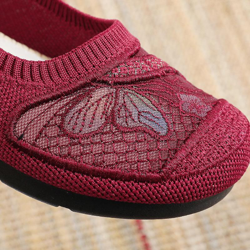 Cloth Shoes Women's Shoes Non-slip Soft-soled Breathable Shoes Hollow Casual Shoes