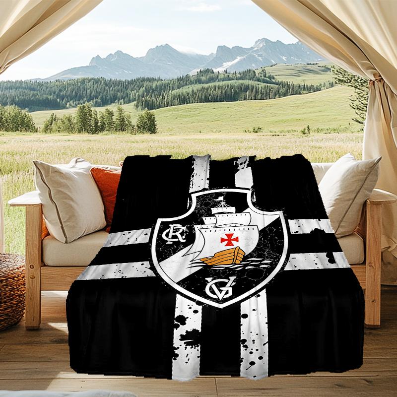 1PC Vasco Football Club Printed Soft Flannel Blanket Throw for Adult Bedroom Living Room Sofa Camping Travel Fan gifts Christmas Gifts