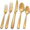 Gold Silverware , 20-piece Stainless Steel Flatware Set For 4, Cutlery Set With And Full Square Handle, Include Fork Spoon,