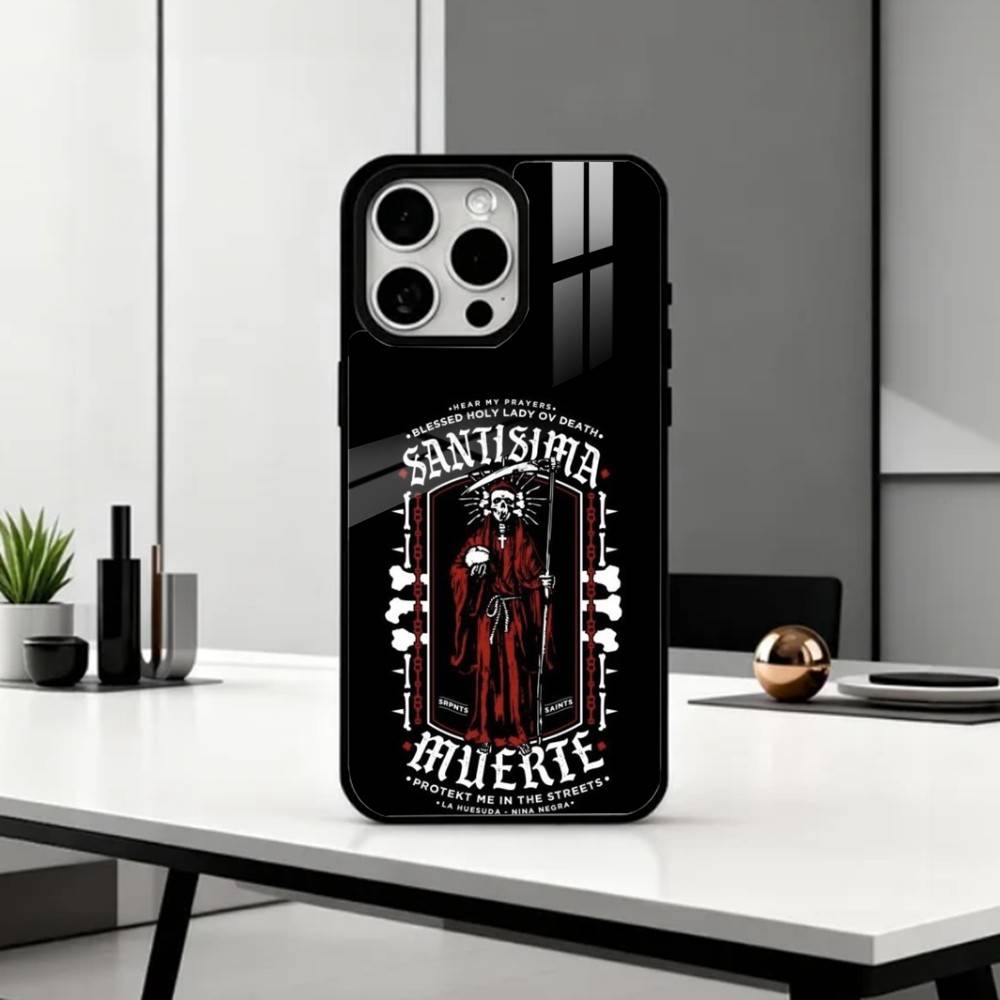 

S-Santa M-Muerte P-print Phone Case For iPhone17,16,15,14,13,12,11 Plus,Pro Max Magnetic For Magsafe Wireless Charging iPhone14Plus