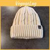 Mens Knitted Hat With Solid Color Design Thick Warm Beanie For Casual Outdoor Wear