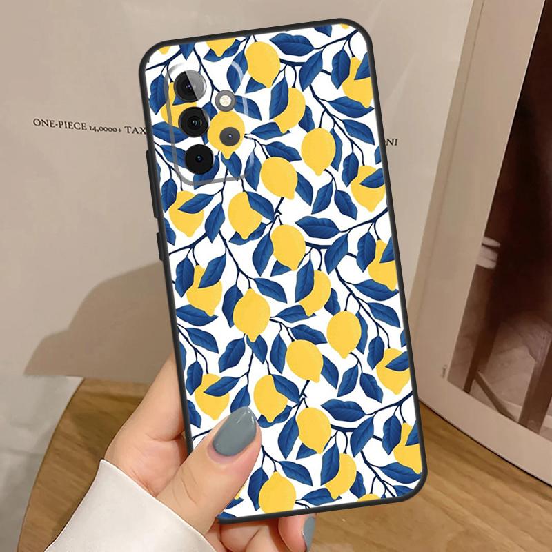 Summer Fruit Lemon Case For Samsung Galaxy A15 A16 A17 A26 A36 A56 A55 A35 A52 A32 A12 A53 A33 A13 A14 A34 A54