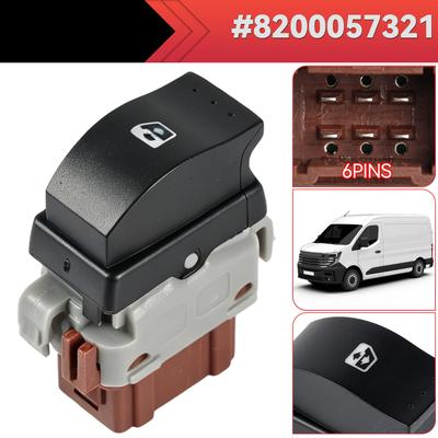 Autoscheinwerfer-Fensterheber-Schalter Regler Knopf Für Renault Master Trafic Opel Vauxhall Movano MK2 Nissan Interstar 8200057321