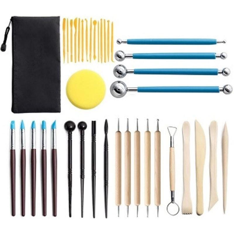 Pottery Clay Tool Kit - 5-Piece Set for Sculpting, Trimming, and Modeling