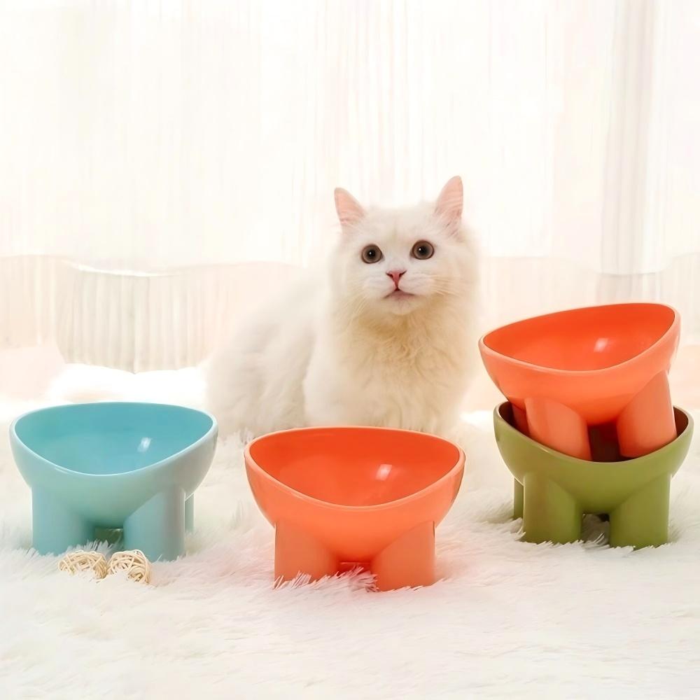 Cat Bowl Neck Guard Bowl Like Legs Large Caliber Cat Food Bowl Anti-Upset Pet Bowl Macaron Colored Food Utensils Pet Supplies