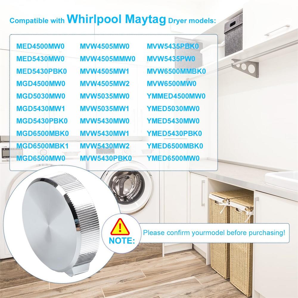 1Pcs W11675852 W11328381 Washer Dryer Knob (Large) Replacement For Whirlpool Maytag