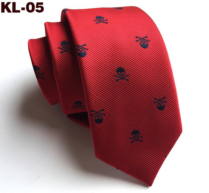 New 1200-Needle 6cm Narrow Skull Halloween Tie