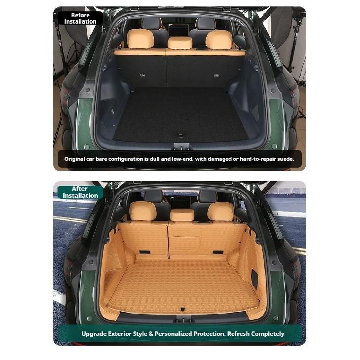 For Geely Starray EM-i Galaxy Starship 7 Custom Car Boot Mat Rear Trunk Liner Cargo Leather Floor Carpet Tray Protector Mats