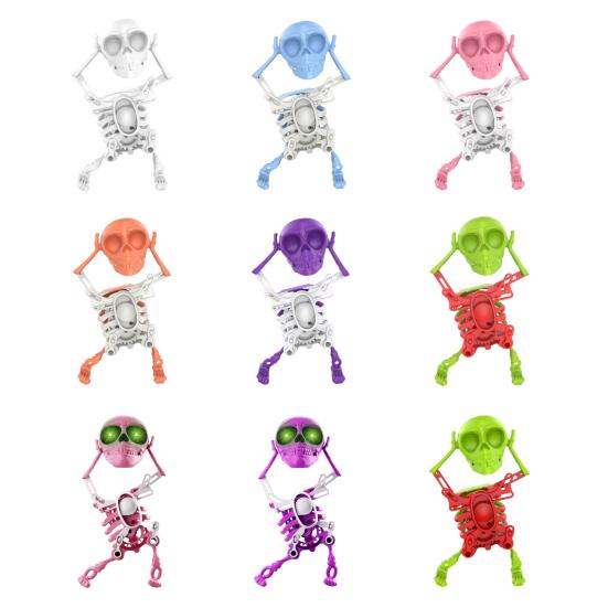 Dancing Swinging Skeleton Toy Kids 3D Halloween Articulated Skeleton Spring