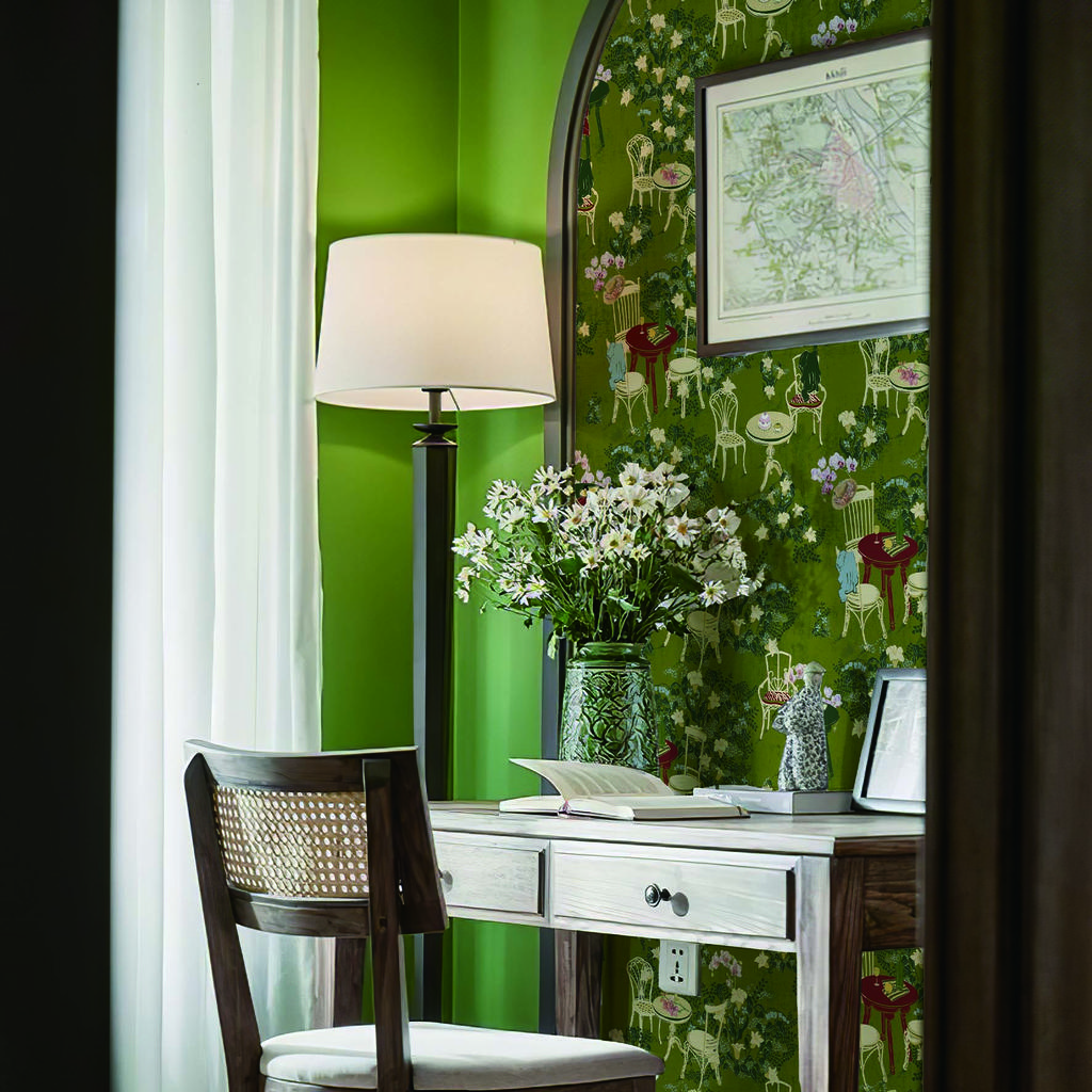 Chic Green Peel And Stick Wallpaper For Living Room Waterproof And Durable Self Adhesive PVC Home Decoration Cabinet Stickers