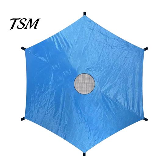 UV Protection Trampoline Cover 6/8/10/12/14-Foot Sunshade Resistant Waterproof Oxford Cloth Universal Outdoor Shade 6 Poles Canopy Sun Rainproof Tent