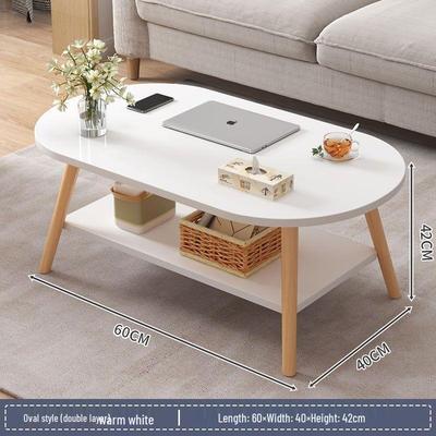 HANDUNYOU Oval Double-Layer Coffee Table