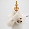 2025 Winter Children's Cartoon Faux Rabbit Fur Plush Scarf - Warm, Thick, and Furry Neck Warmer