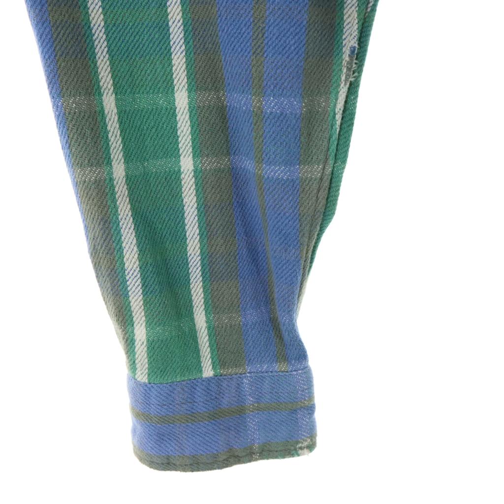 RRL 90s Initial tag Red 3 stars Old Check Pattern Long sleeve Twill Work shirt Men's Used