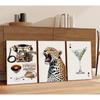 Leopard Set of 3 Canvas Wall Art Trendy Cheetah Wall Decor Painting Pictures Espresso Martini Posters Prints Preppy Aesthetic Artwork for Women