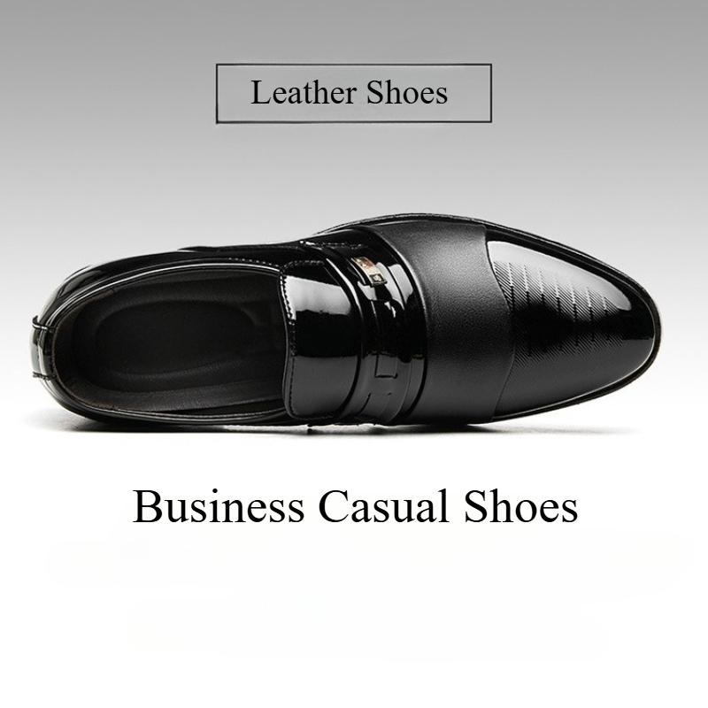 Luxury Leather Men Shoes for Wedding Formal Oxfords Business Casual Office Work Shoes for Men Big Size Men's Pointy Dress Shoes