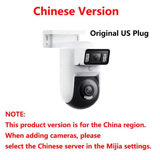 New Xiaomi Outdoor Camera 4 Dual Lens 5MP 3K HD Dual View Monitoring Panoramic Closeup Tracking IP66 Weatherproof AntiTheft CN
