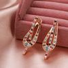 Fashion  Rose Gold Color Dangle Earrings For Women Unusual Colorful Natural Zircon Accessories Daily Fine Jewelry