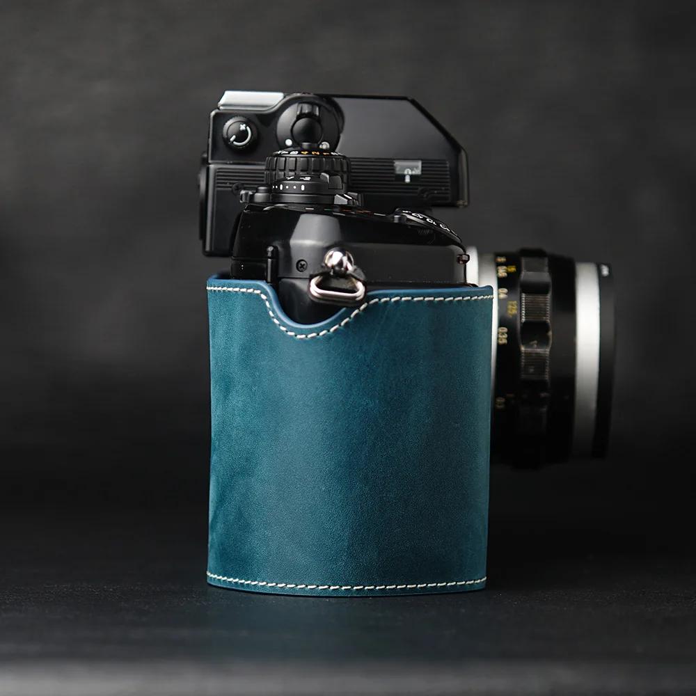 Genuine Real Leather Half Camera Case Bag Cover For Nikon F4 Case F3/F2/F/FM2/FM3A Case Camera Bag Photography Accessories