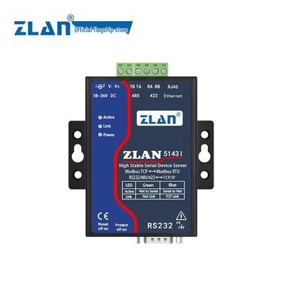 ZLAN Industrielles RS232/485/422 zu Ethernet Modbus Gateway
