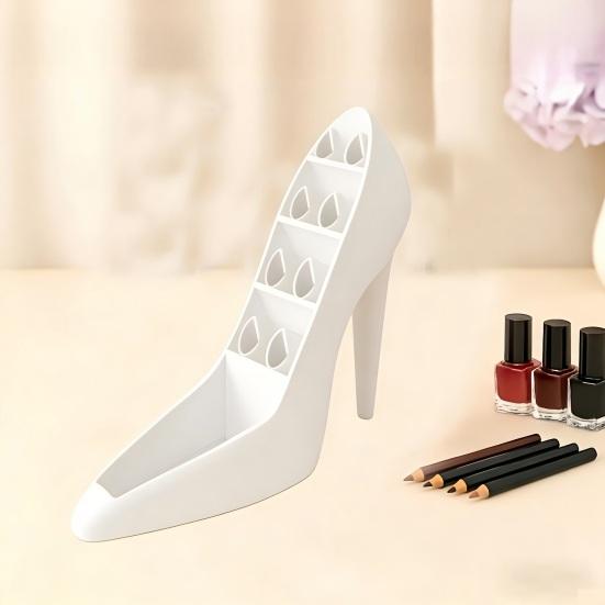 Hoge Hak Schoenen Make-up Tools Houder 3D Geprint Cosmetische Kwast Wenkbrauwpotlood Lippenstift Schoonheidstools Organizer Rek Decoratie
