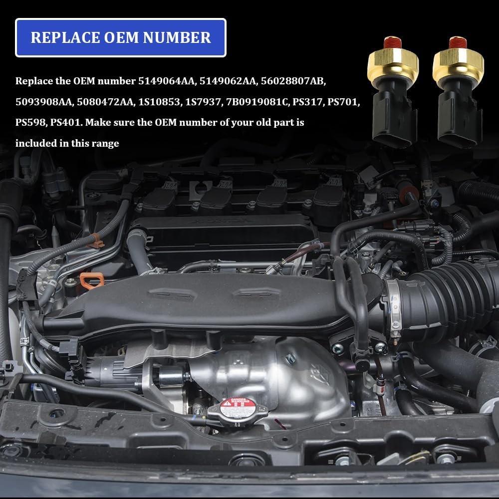 Engine Oil Pressure Sensor Sender Switch, Replaces For #5149064Aa 5149062Aa...