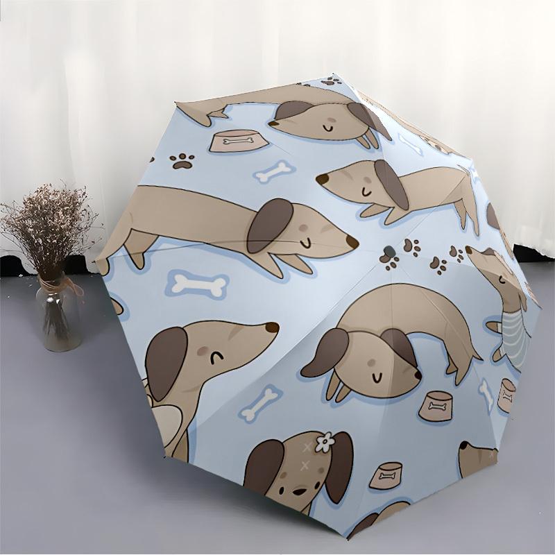 1pc Dachshund Bones Automatic Open/Close Umbrella Compact Folding Umbrella, All-Season Portable Umbrella for Women/Men F1124119