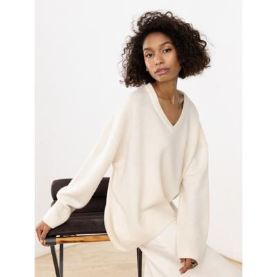 Women's Autumn and Winter V-Neck Loose Long Sleeve Casual Sweater