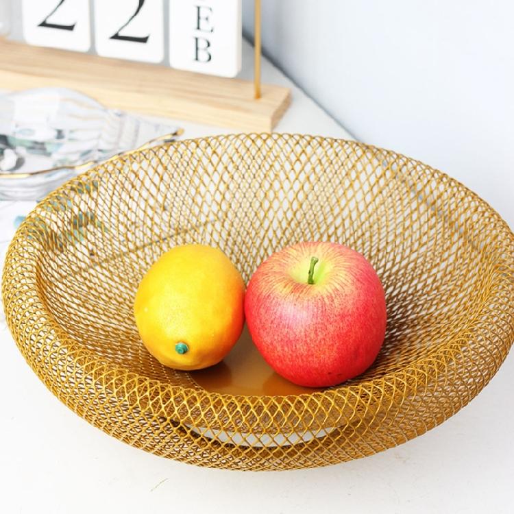 Nordic-Iron Fruit Storage Drain Basket Coffee Table Fruit Plate Hollow Out Bowls
