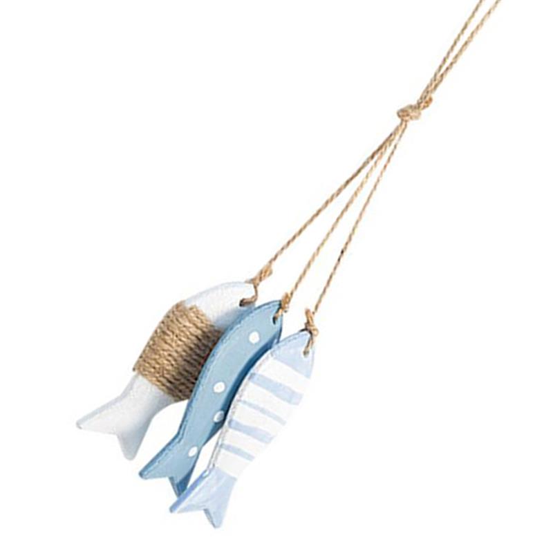 Wooden Fish Pendant Home Decor Hanging nament Curtain Decoration Wind Chimes Sea Pendant Kindergarten Wooden Fish String Small