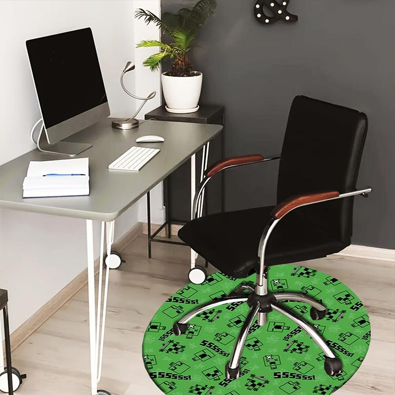 

1pc USB Drive Pattern Green Background Round carpet, Perfect for Decorating Chairs, Living Rooms, Or Bedrooms, for Living Room.025 80cm by 80cm