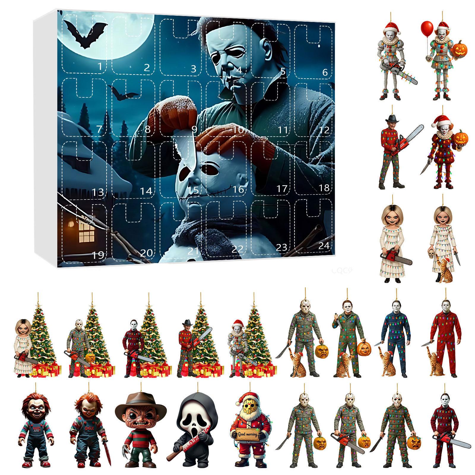 

2D Самолет Блайндбокс Коробка Календарь Обратного Отсчета на 24 дня Персонаж Ужасов Хэллоуин Блайндбокс Рождественская Елка Наряжаться Праздничные Украшения One Size