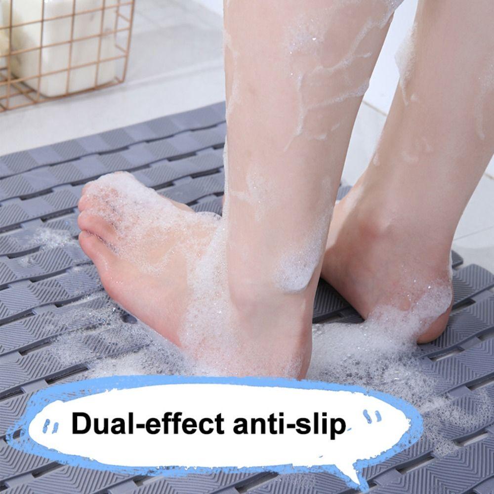 Anti-drop Anti-slip Floor Mat Draining Hole Shower Foot Scrubber Bathroom Foot Pedal Washroom