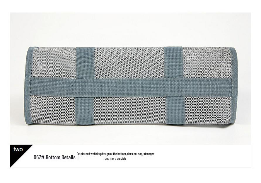 Large Capacity Portable Mesh Beach Bag with Multi-Pockets